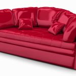 Шикарный красный диван круглой формы