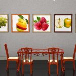Тематические фото на стене кухни