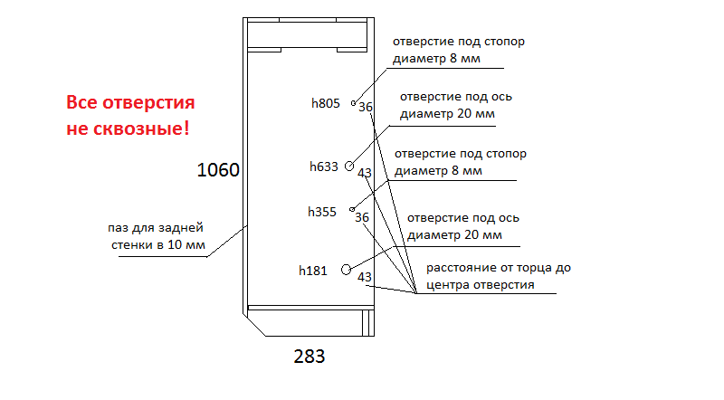Разметка отверстий в дсп для мебели