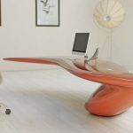 Шикарная обтекаемая форма стола для ноутбука