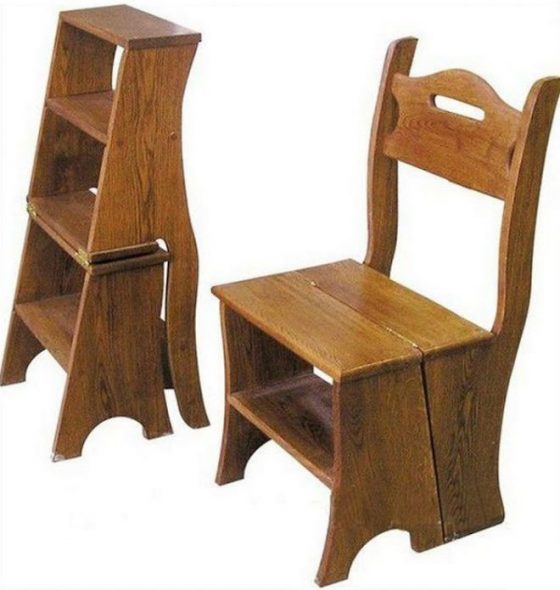 Деревянный стул -стремянка