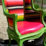 Яркий полосатый стул после реставрации
