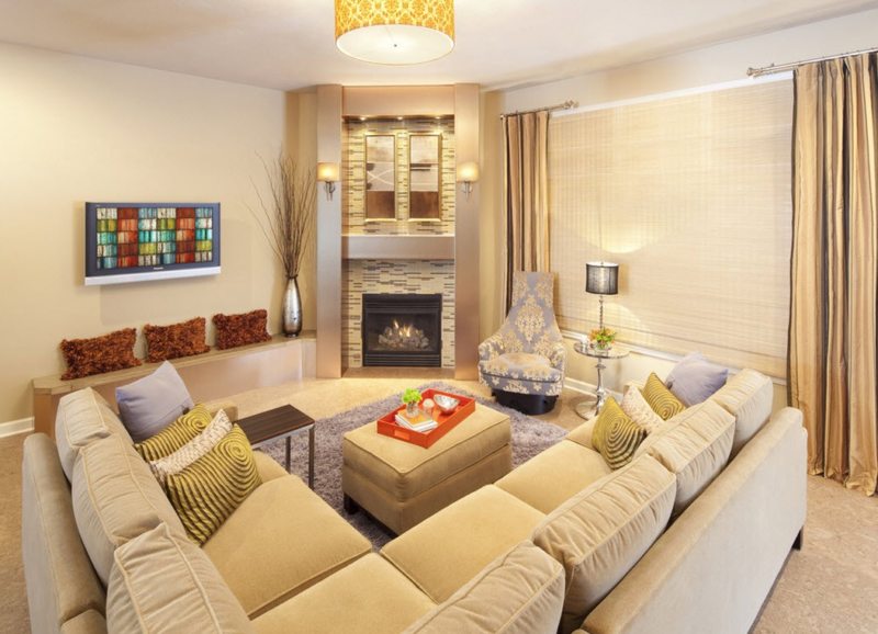 Дизайн диванной зоны в гостиной