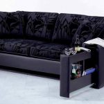 Сине-черный диван с выдвижной секциией
