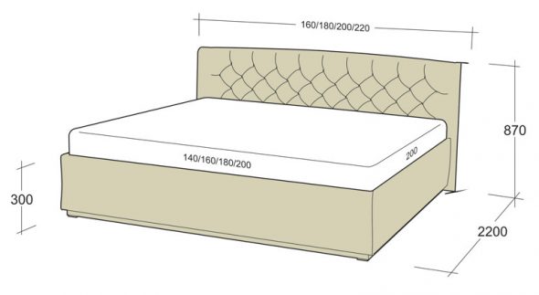 Схема двухспальной кровати