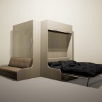 Угловой шкаф-кровать-диван в сложенном и разложенном виде
