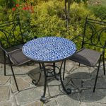 Кованый стол с мозаикой и стулья в комплекте