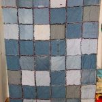 Одеяло-покрывало из квадратиков с бахромой
