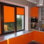 Оранжевый цвет в дизайне кухни