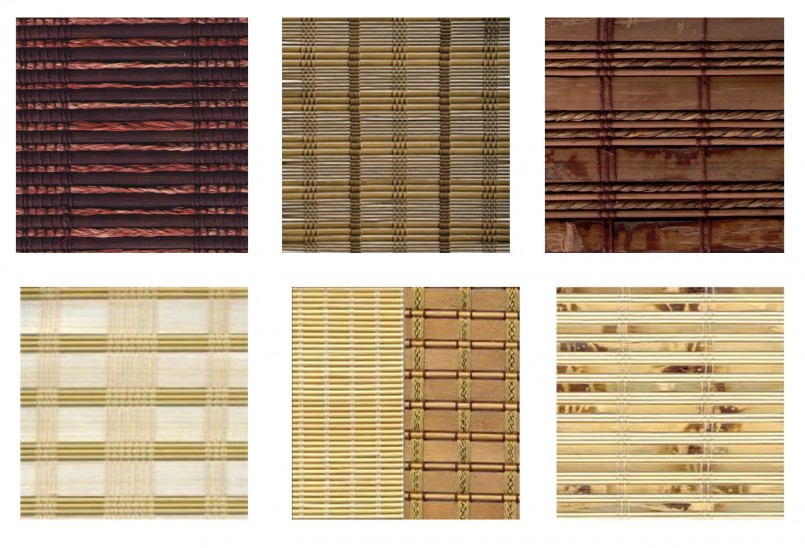 Вариант рисунков на рулонных шторах из бамбука