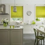 Желто-зелные роллеты в кухню
