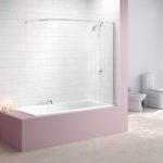 Дугообразная штанга для ванной в розовых тонах