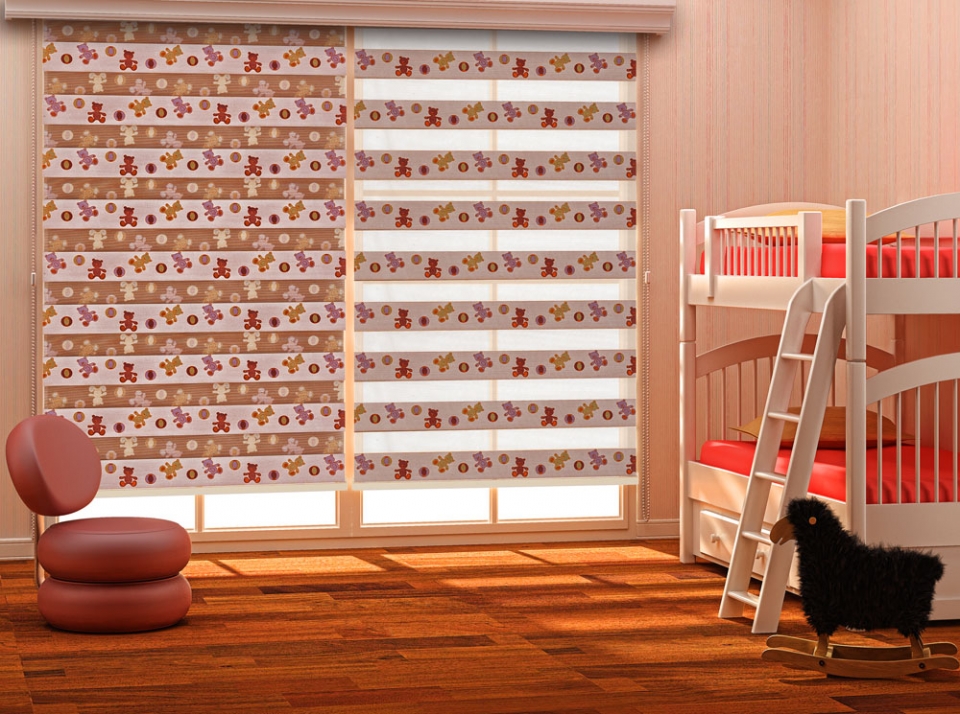 Дизайн детской комнаты со шторами день ночь