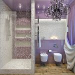 Сиреневый цвет в интерьере ванной комнаты