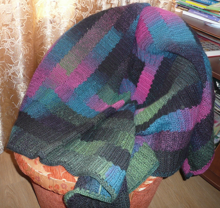 Плед на 10 петлях спицами