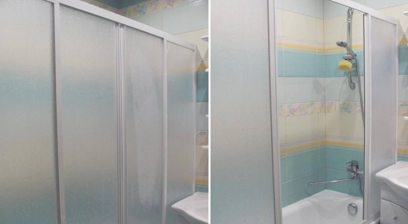Описание раздвижных пластиковых и стеклянных штор для ванной