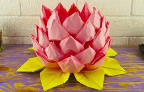 цветок лотоса из салфеток дизайн декор