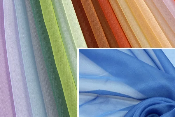 Переплетение волокон в вуали разного цвета