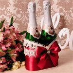 оформление бутылок шампанского на свадьбу фото декор