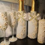 оформление бутылок шампанского на свадьбу идеи дизайна