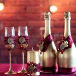 оформление бутылок шампанского на свадьбу дизайн