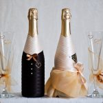 оформление бутылок шампанского на свадьбу варианты фото