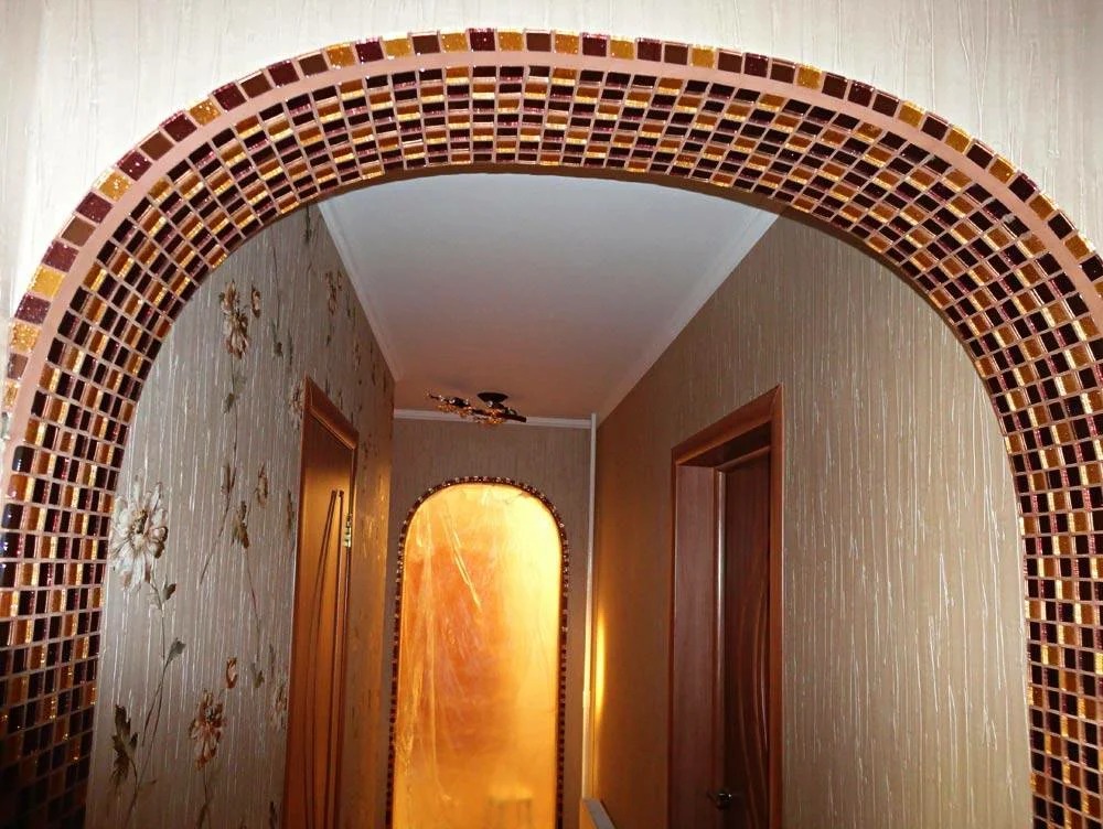 дизайн арки в квартире фото мозаика