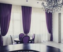 фиолетовые шторы в гостиную