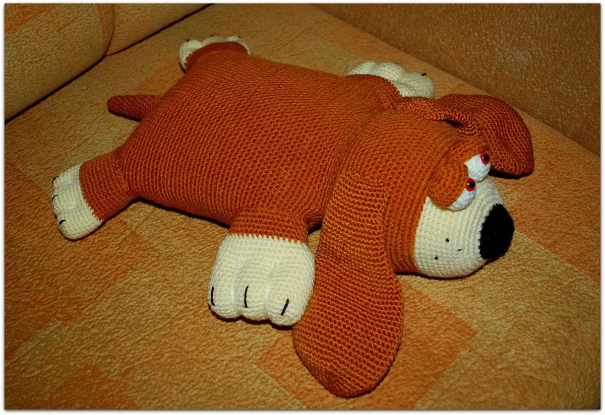 Декоративная подушка собака своими руками