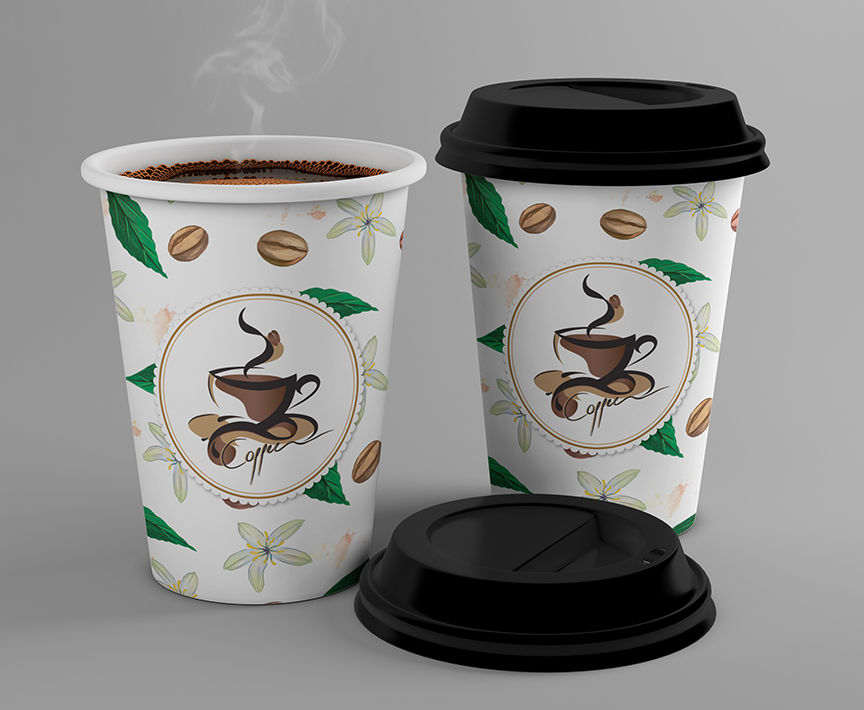 стаканы для кофе с рисунком