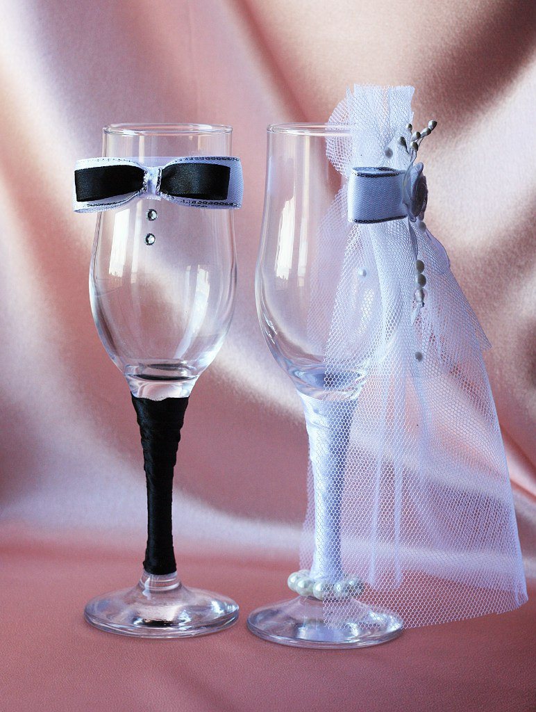 свадебные бокалы в виде жениха и невесты своими руками